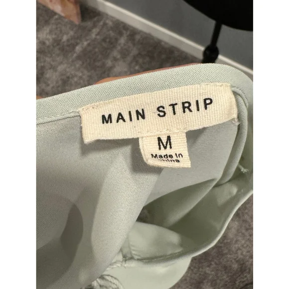 Women's Main Strip Green Blouse Size M - Picture 4 of 8